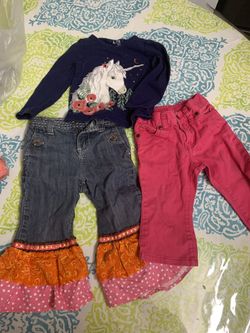 Baby girl shirt with 2 pants