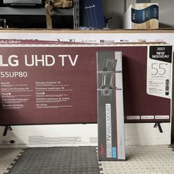 LG UHD TV 55UP80 55” With Wall Mount Including 
