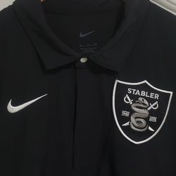 Nike Dri-Fit Move To Zero Shirt Oakland Raiders Ken Stabler "Snake" Patch Men's Size XL 