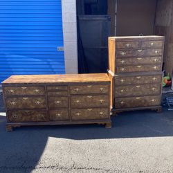 Antique Fruitwood Vanity And Dresser