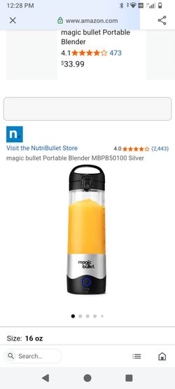 Magic Bullet Portable Blender 16 oz Silver