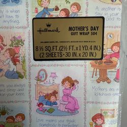 2 pkgs. Vintage Hallmark  Mother’s Day gift wrap. New old stock Unopened