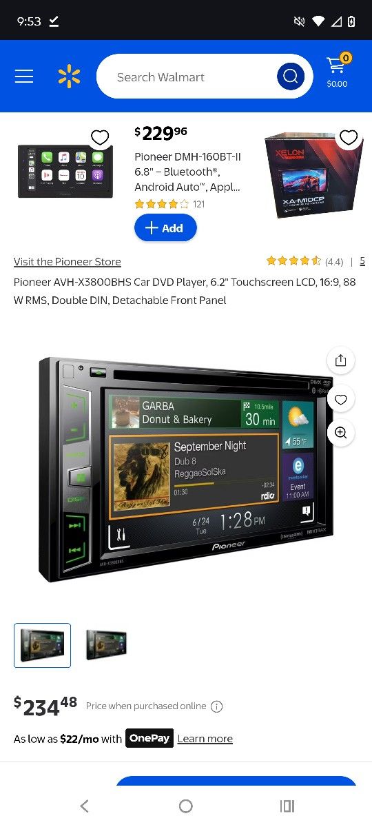 Pioneer Double Din Like New