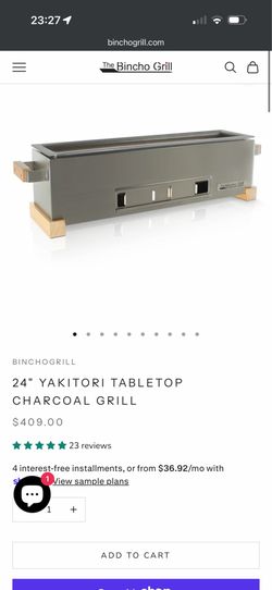 BINCHOGRILL 24" YAKITORI TABLETOP CHARCOAL GRILL