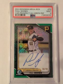 2024 Bowman Chrome Paul Skenes Auto Green Refractor PSA 9