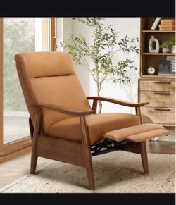 Mid-Century Modern Leather Recliner Chair