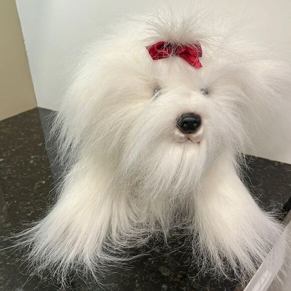 Russ Yomiko Classics Realistic Maltese Dog Plush Stuffed Animal 16 Inch Laying