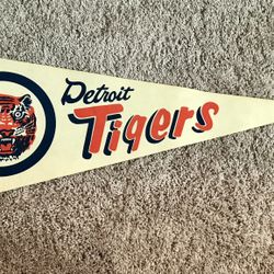 Detroit’s Tigers MLB pennant/banner.