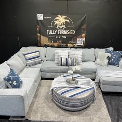 Sectional/couch/sofa, Ashley Furniture, Blue Grey, 98x144x65, Delivery Available 