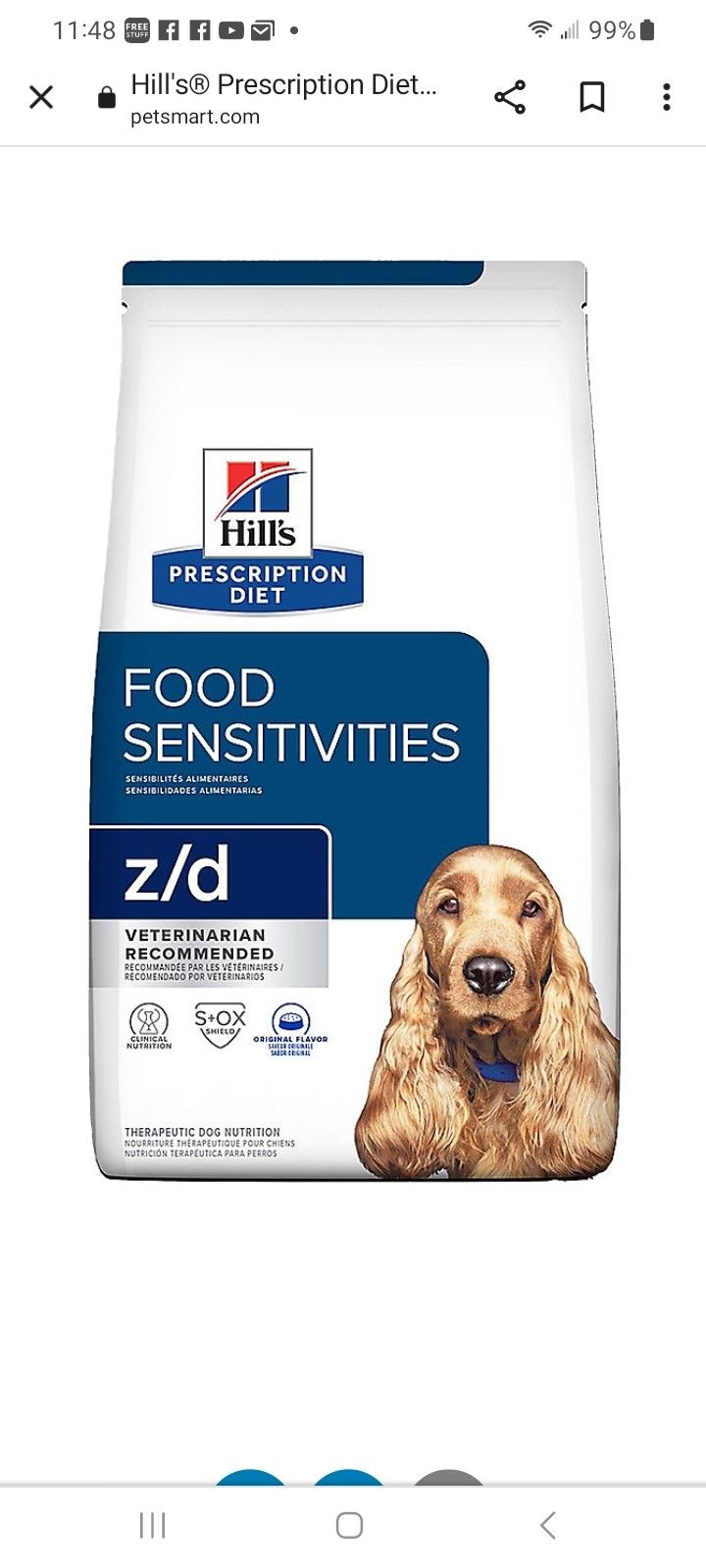 Hill's Prescription Diet z/d Skin/Food Sensitivities Dog Food/Treats