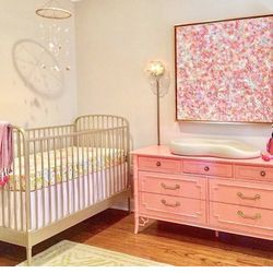 Crate & Kids Larkin Gold Crib AND TODDLER RAIL