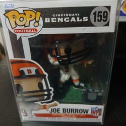 Brand New NFL Cincinnati Bengals Joe Burrow #159 Funko Pop in Protector Case 