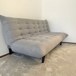 Solid, Like-New, Light Gray Futon Lounge Sofa Bed
