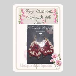 Burgundy Folkloric  Crochet