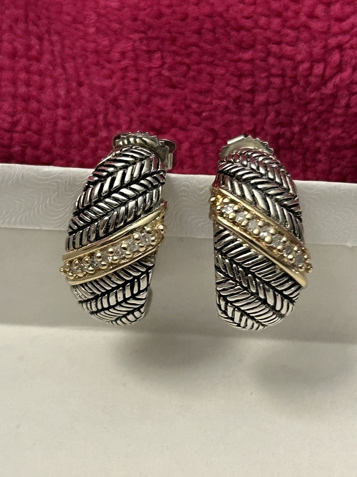14k And 925 Silver Earrings