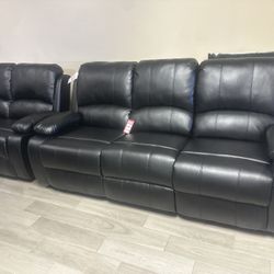 NEW SOFA AND LOVESEAT RECLINER BLACK 
