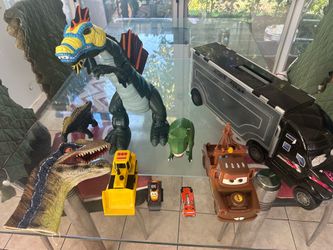 Mixed Toy Bundle – Cars Characters, Mack Truck, Dinosaurs & Construction Vehicles