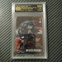 Venom Spider Man foil 1st edition card Disney Marvel GRADED GEM MINT 10 POP 2