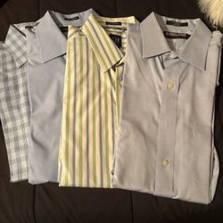 4-men Name Brand Shirts Size Med  15.5 —all For 25.00