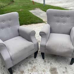 Pair Of Grey Arm Chairs