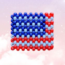 NWOT Handmade American Flag/4th of July/Independence Day Kandi Cuff