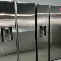 Samsung 27.4-cu ft Standard-Depth 36-in Wide Side-by-Side Refrigerator with Ice Maker ,Water and Ice Dispenser ( Fingerprint Resistant Stainless Steel