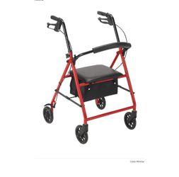 New red Drive Rollator 6-inch 4 wheels walker