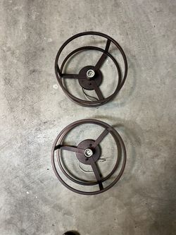 2- Metal Light Fixtures w/ Open Cage Design