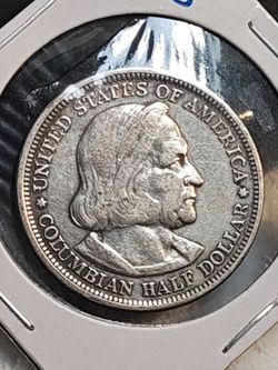 #729 Colombian exposition 1893 Silver coin