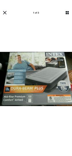 Intex Twin 13 inch DuraBeam Comfort Plush Mid-Rise Airbed Mattress, Adult Unisex, Gray