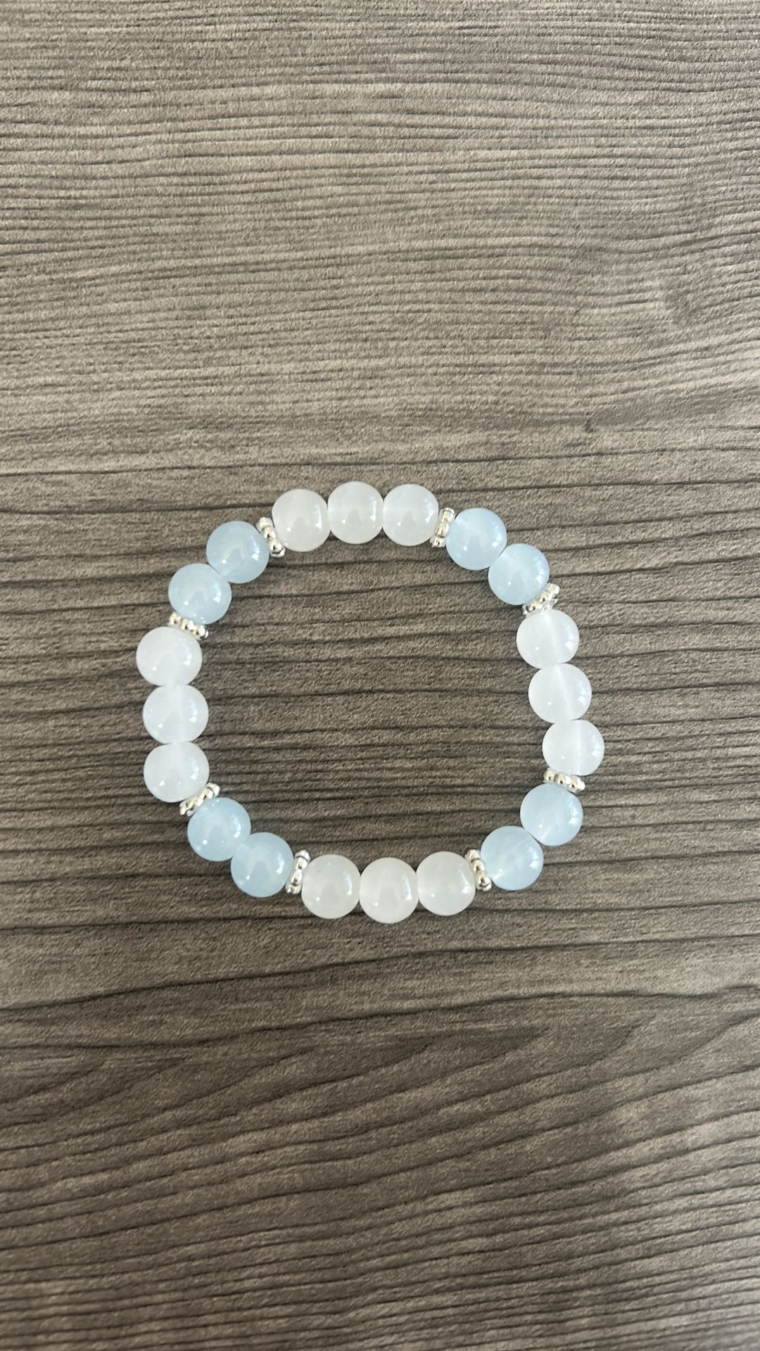 Blue and white bracelet