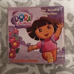 Dora the Explorer Nickelodeon Gold Tone Sterling Silver 18 " Necklace in Box