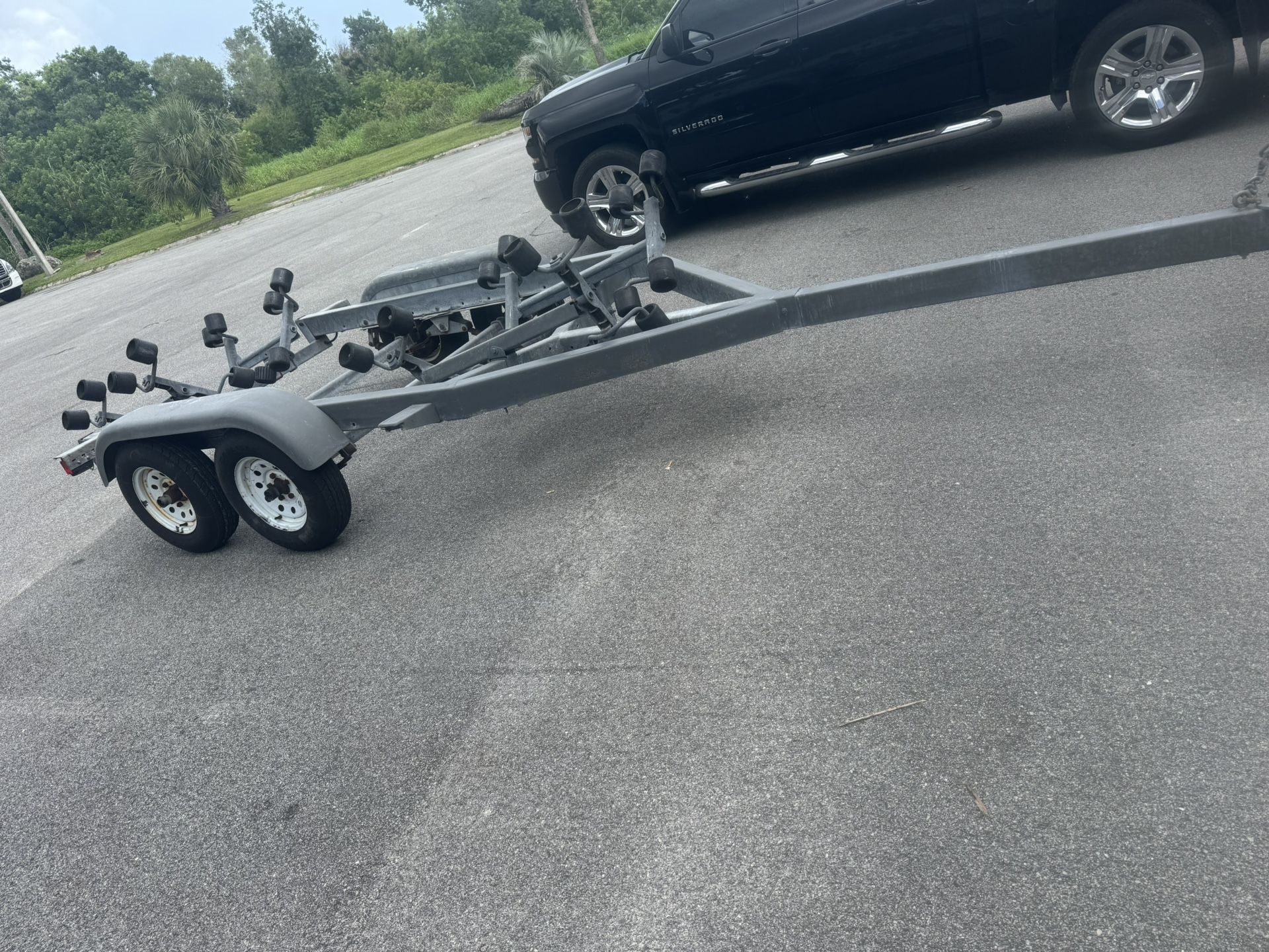 Double axle Boat trailer galvanized, Includes 4 extra tires and rims