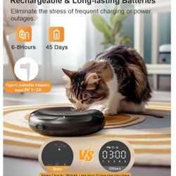 Automatic Cat and dog Food Dispenser for Wet Moist Food with 4 Ice Packs Rechargeable Auto Feeder for Cats Small Dogs with Programmable Timer Low Batt