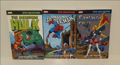 MARVEL EPIC COLLECTION: AMAZING SPIDER MAN, HULK & F F. -3 BOOKS - FREE SHIPPING