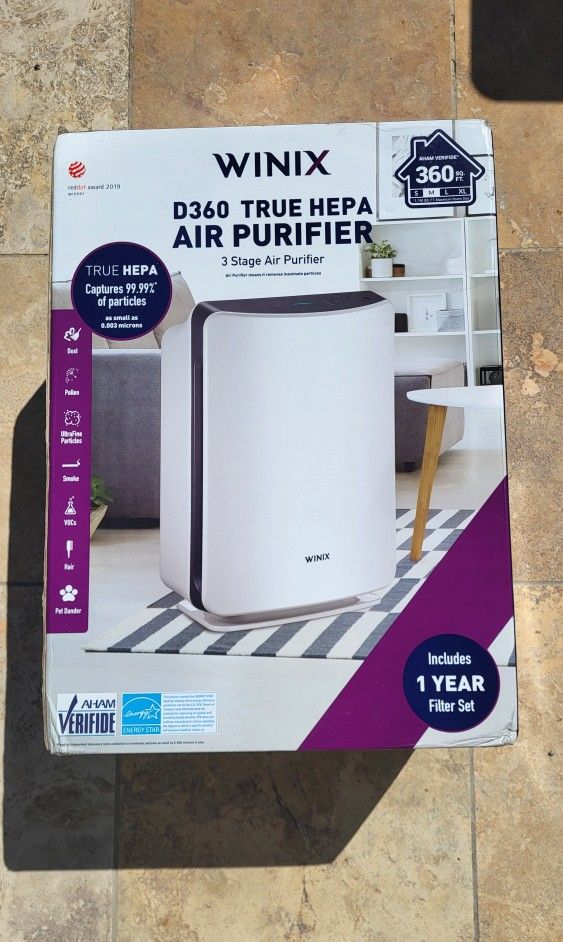 HEPA 3-Stage Air Purifier, AHAM Verified for 360 sq. ft.