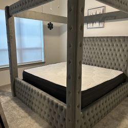 NEW QUEEN AND KING SIZE CANOPY BED WITH MATTRESS AND FREE DELIVERY-  BEDROOM FURNITURE SECTIONAL SOFA AND MORE 
