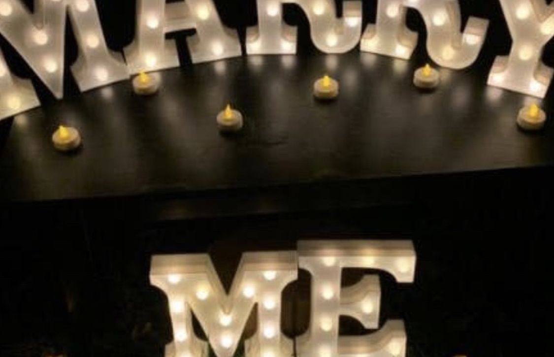 MARRY ME Light Up Marquee Letters, Proposal Letters