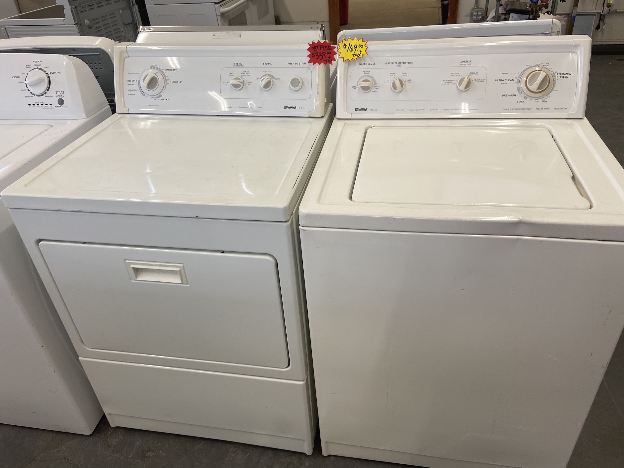 KENMORE WASHER AND DRYER SET