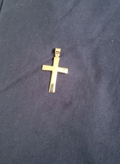 Solid gold cross pendant 14k