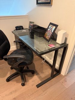 Desk with glass top