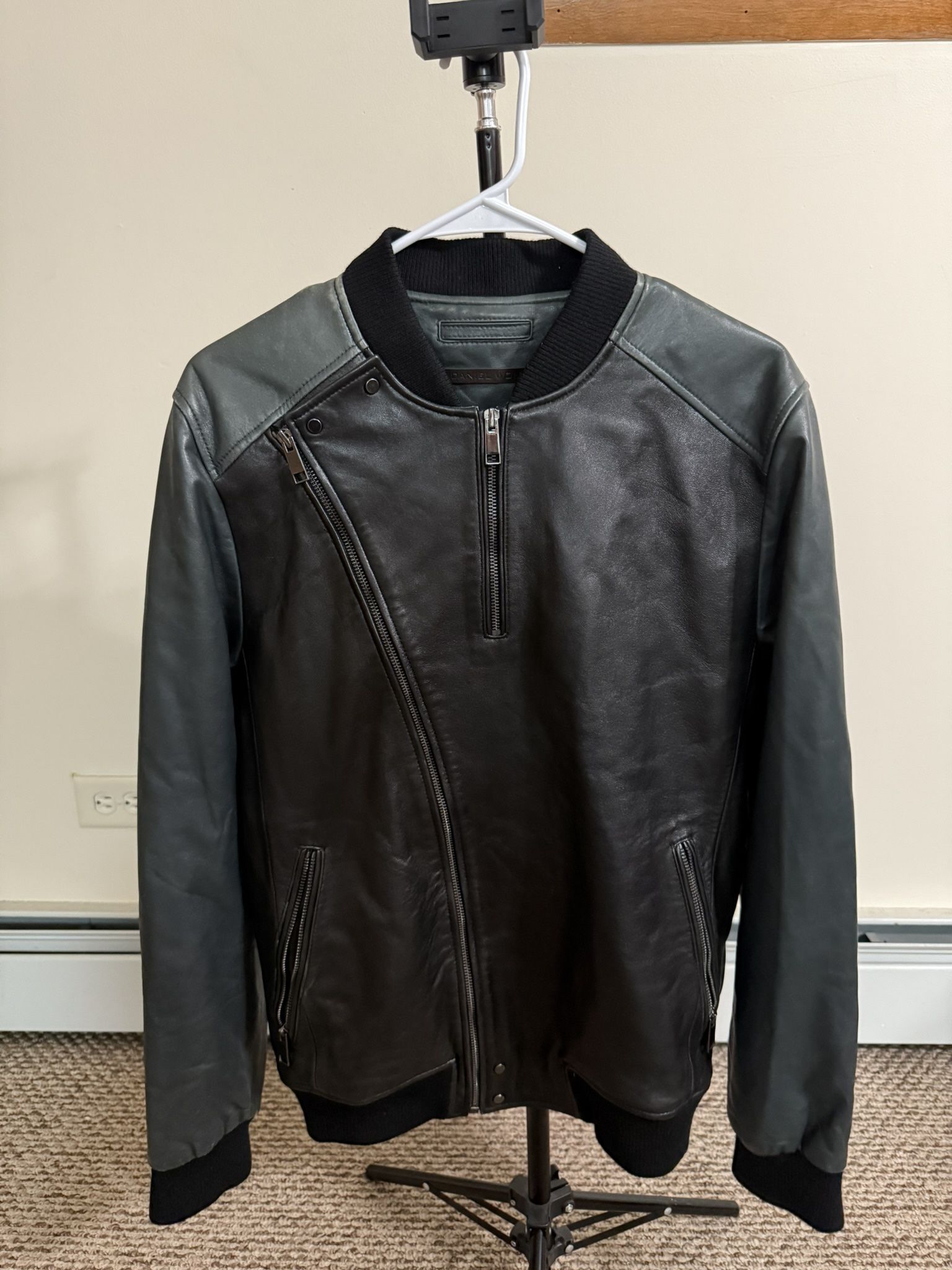 Daniel Won Asymm Varsity Jacket Black And Green Size S
