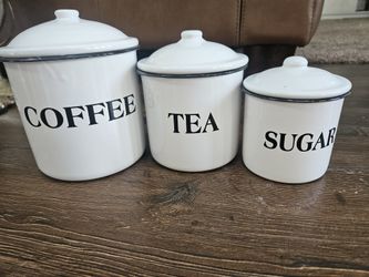 White Enamel Tins