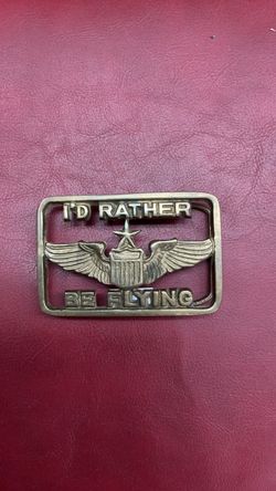 I'd Rather Be Flying Brass Belt Buckle