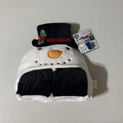 Snowman Hooded Throw Blanket 