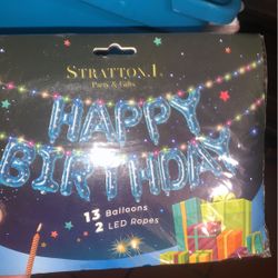 Led Rope Happy Birthday Balloons 