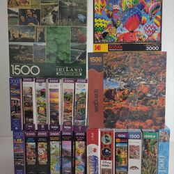 1,500, 2,000 and 3,000 Piece Jigsaw Puzzles Buffalo Ceaco Springbok