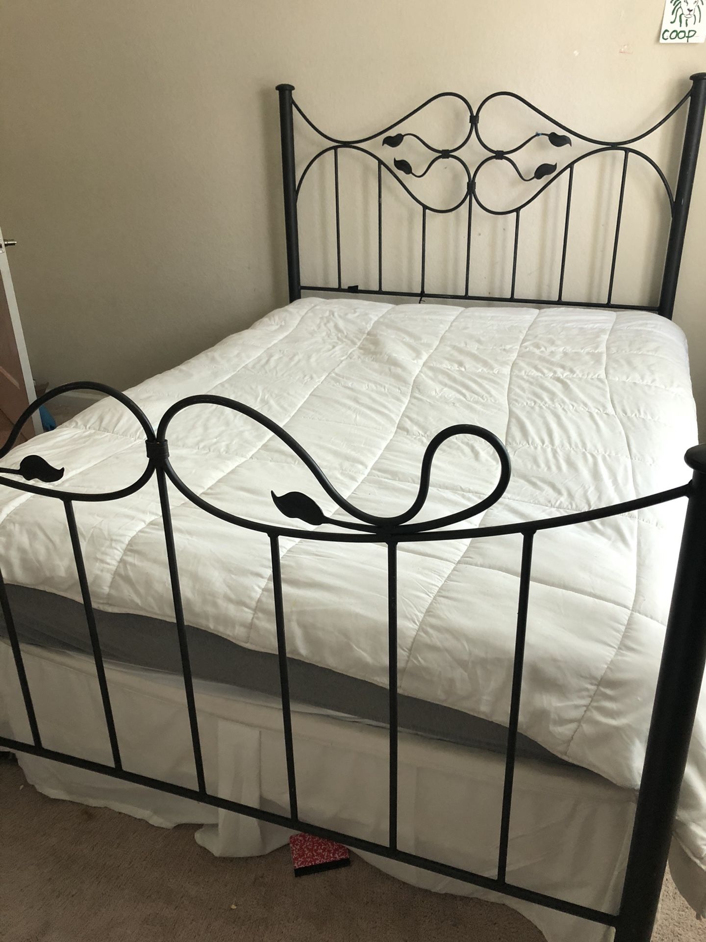 Iron queen sized bed frame