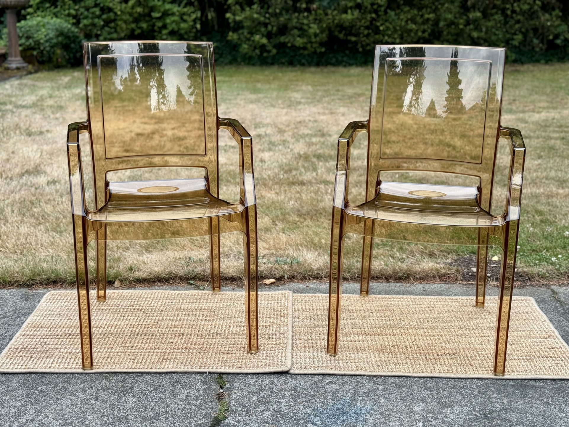 Modern Amber Colored Ghost Chairs