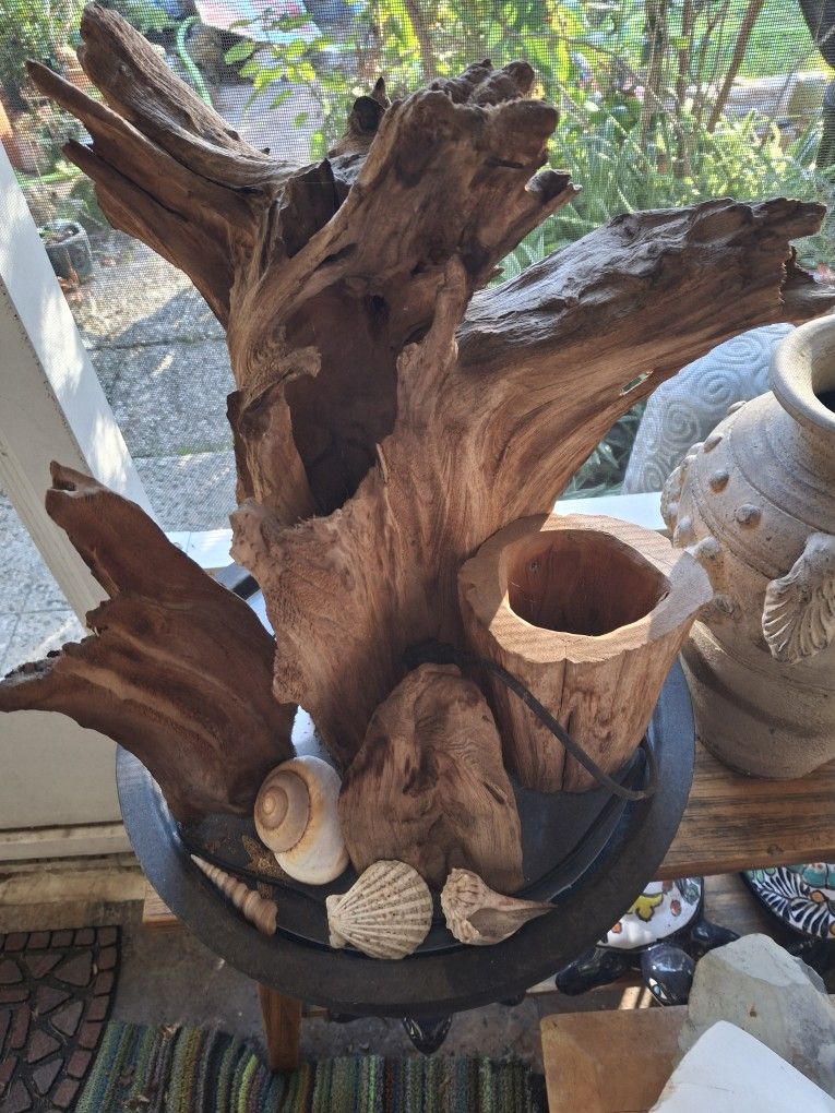 Really cool large table top driftwood fountain